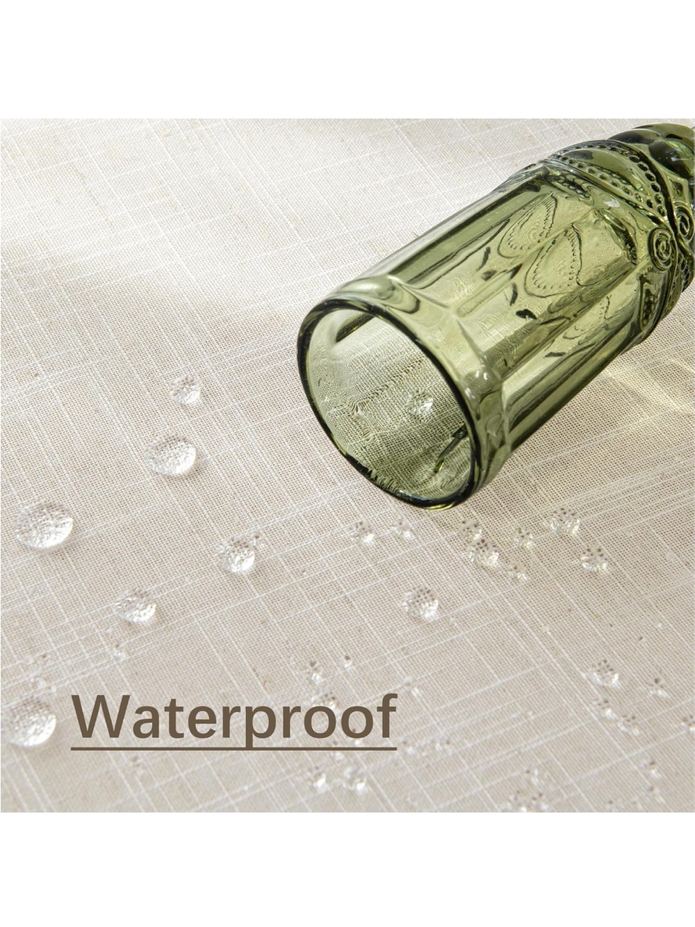 NEW Karseteli Natural Linen Textured 70” Square Tablecloth, Slubby Lightweight - Picture 3 of 7